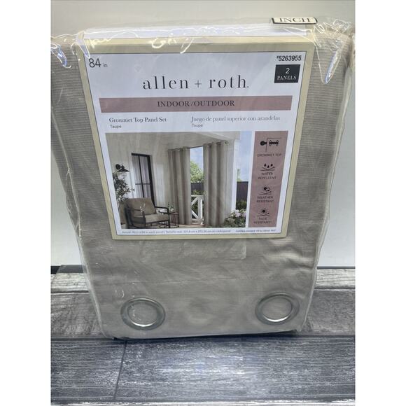 Allen + Roth 40"X84" Grommet Top Curtain TAUPE Panel Set (2 Panels) #5263955. - Picture 1 of 10